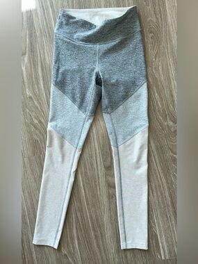 Outdoor Voices Kids Heather Gray and Cream Colorblock Leggings